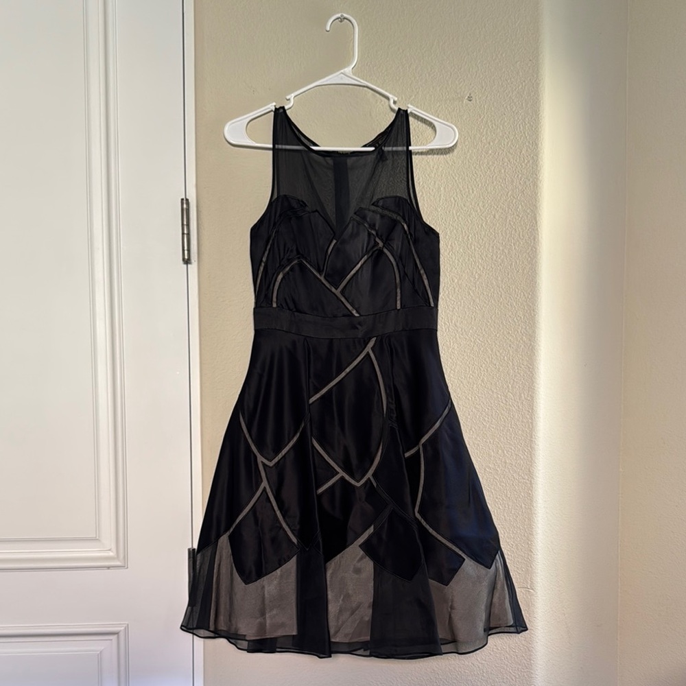 BCBGMaxAzria Black Ruched Halter Mini Dress